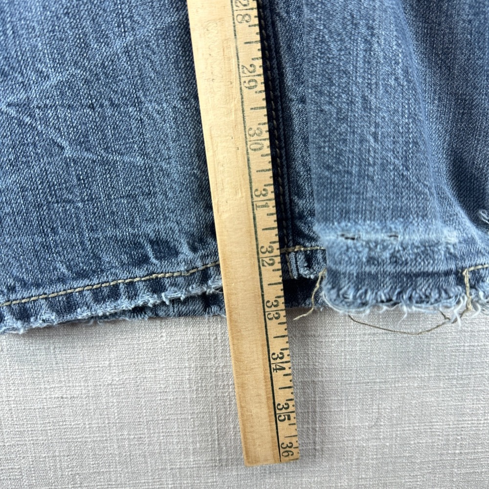 MEK Denim Mazatlan Jeans Mens 40 Blue Bootcut Distressed Embroidered Button Fly - Picture 16 of 16